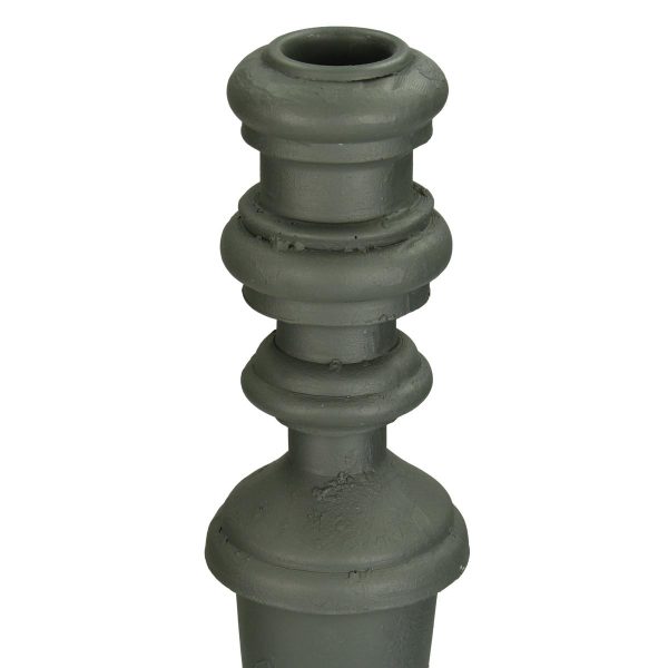 Κηροπήγιο  Γκρι Polyresin 13.5x13.5x41cm - Image 3