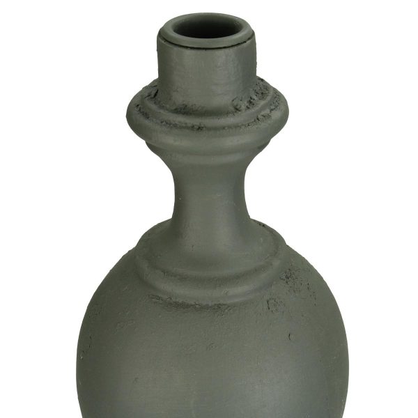 Κηροπήγιο  Γκρι Polyresin 13x13x44cm - Image 3
