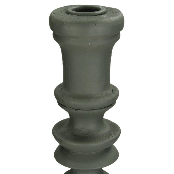 Κηροπήγιο  Γκρι Polyresin 12.5x12.5x48cm - Image 3