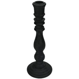 Κηροπήγιο  Μαύρο Polyresin 8.5×8.5x24cm