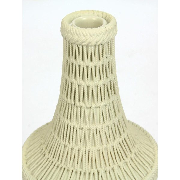Κηροπήγιο  Χάντρες Μπεζ Polyresin 12.5x12.5x15.4cm - Image 3