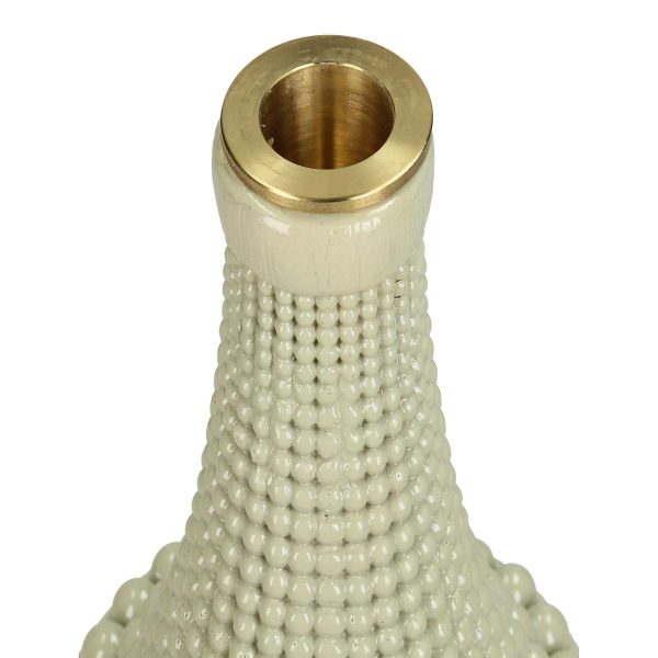 Κηροπήγιο  Χάντρες Μπεζ Polyresin 10.8x10.8x19.3cm - Image 3