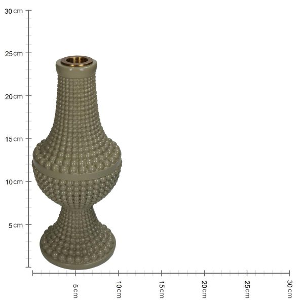 Κηροπήγιο  Χάντρες Πράσινο Polyresin 10x10x23.3cm - Image 5