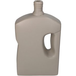 Βάζο  Μπουκάλι Μπεζ Κεραμικό 16×8.3×28.5cm