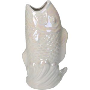 Βάζο  Ψάρι Ιβουάρ Κεραμικό 15.5×10.5x28cm